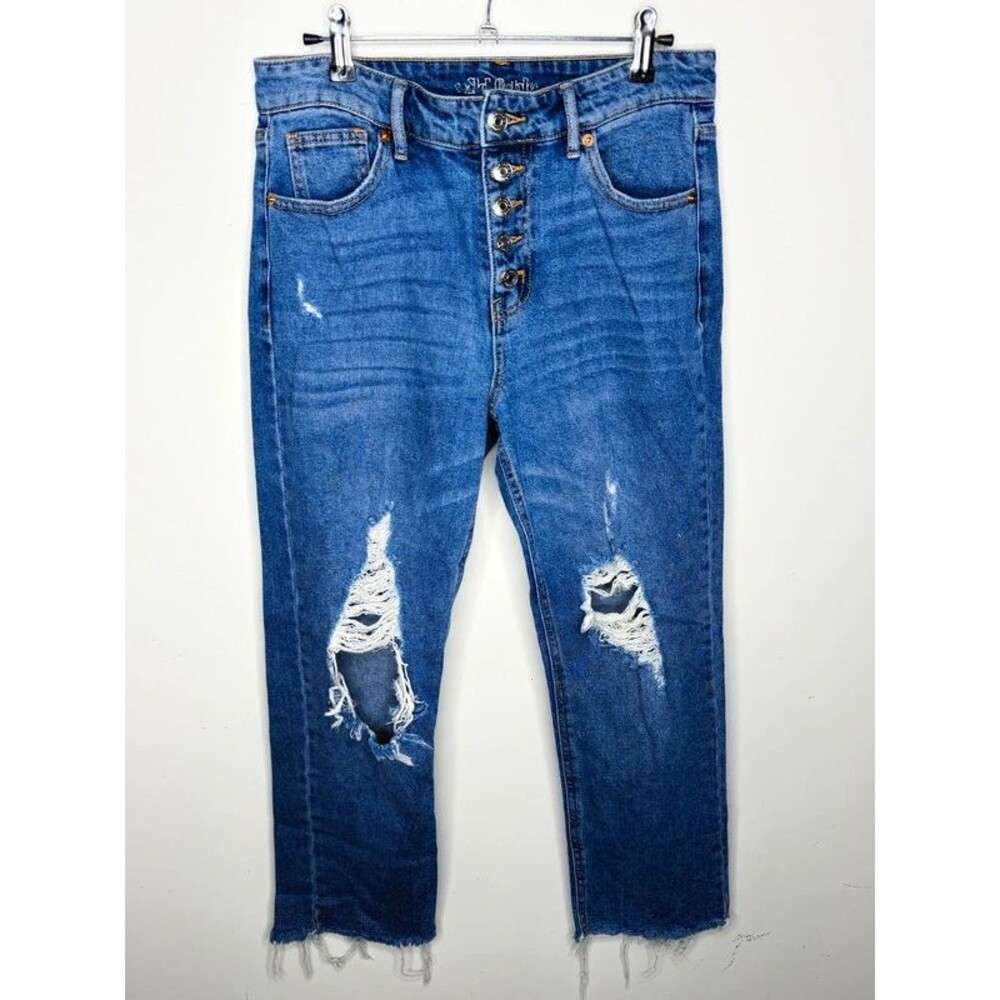 Wild fable straight leg jeans distressed high rise size 6
